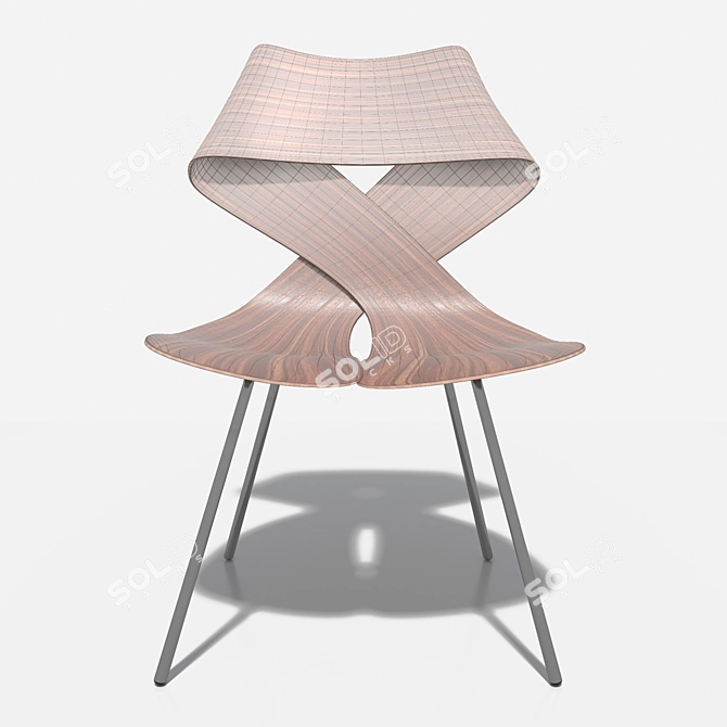 Elegant Rowghani Chair 3D model image 3