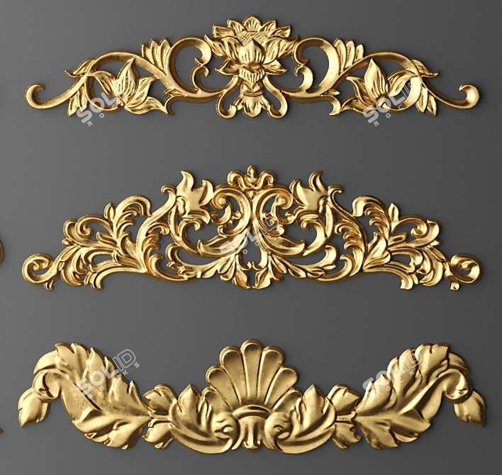 Stucco Embellishment Set 3D model image 2