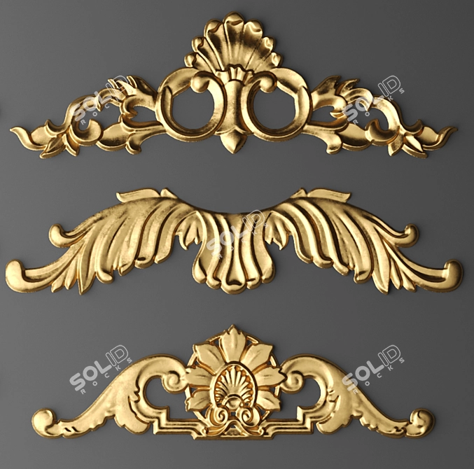 Stucco Embellishment Set 3D model image 3