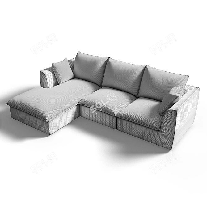 Contemporary Rivera Sofa - Stylish and Comfortable 3D model image 3