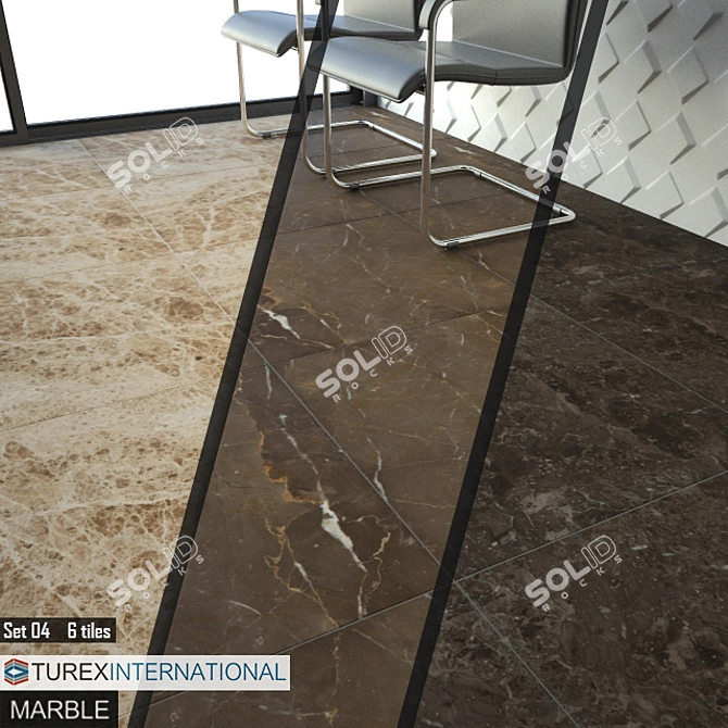 Luxurious TUREX Marble Tiles 3D model image 1