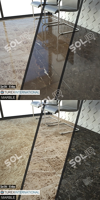 Luxurious TUREX Marble Tiles 3D model image 3