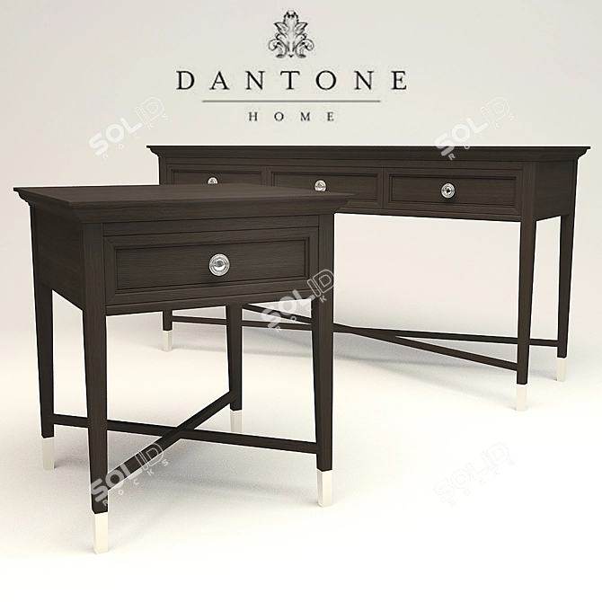 Modern Dantone Console & Side Table Set 3D model image 1