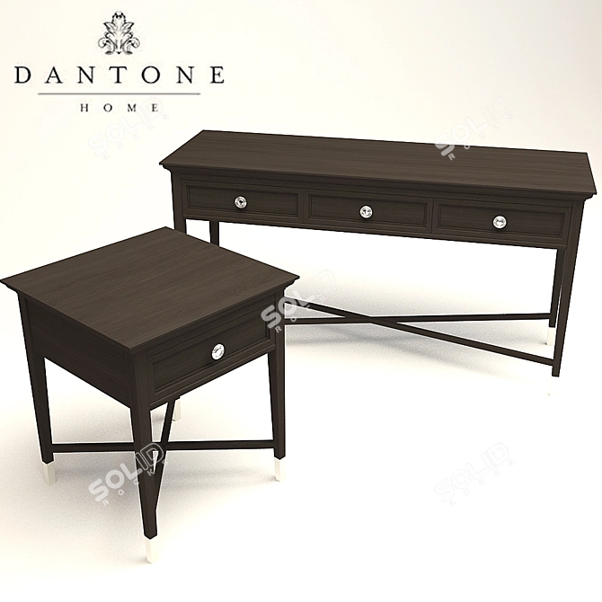 Modern Dantone Console & Side Table Set 3D model image 2