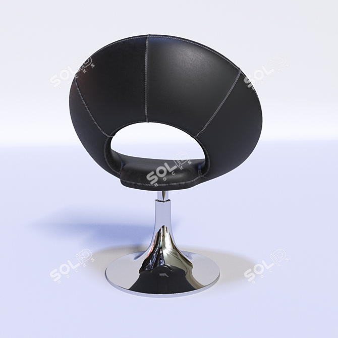 Luxury Leather Ring Chair 3D model image 2