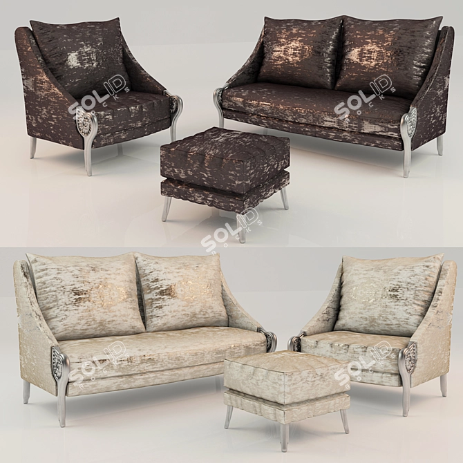 Elegant Armchairs and Sofas- Alexandra Coleccion 3D model image 1