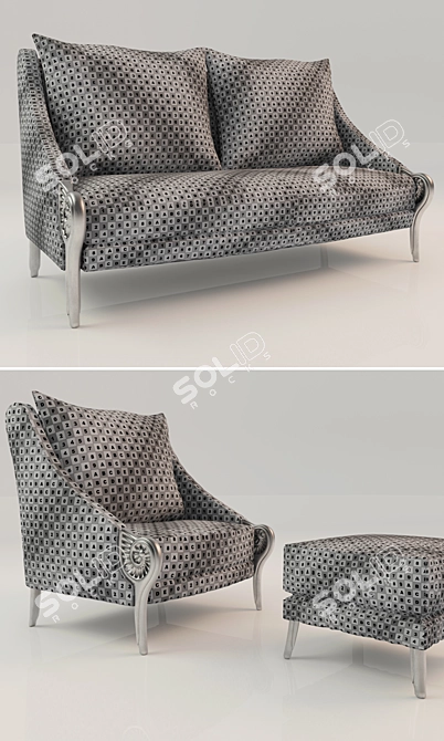 Elegant Armchairs and Sofas- Alexandra Coleccion 3D model image 2