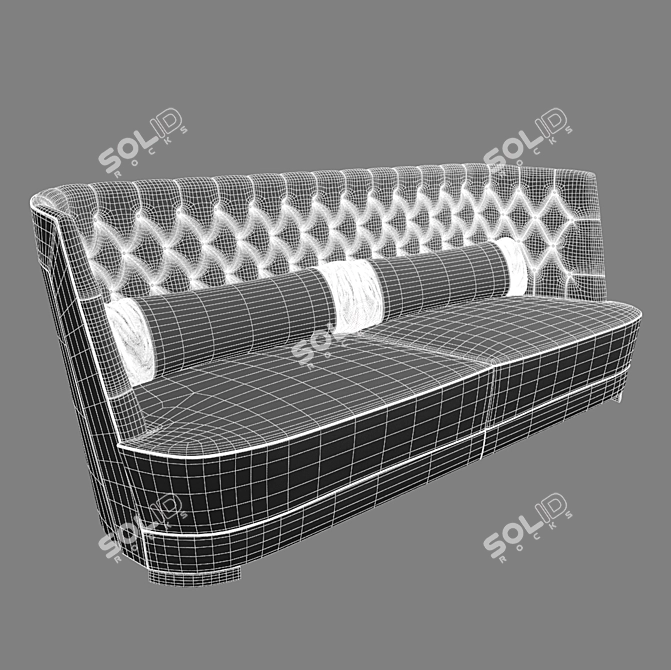 Elegant VITTORIA High Capitonnè Sofa 3D model image 3