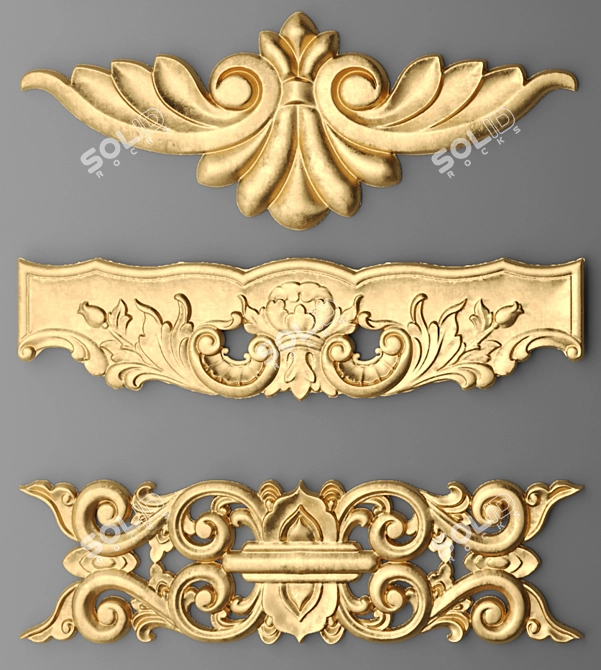 Stylish Stucco Set for Decor 3D model image 2