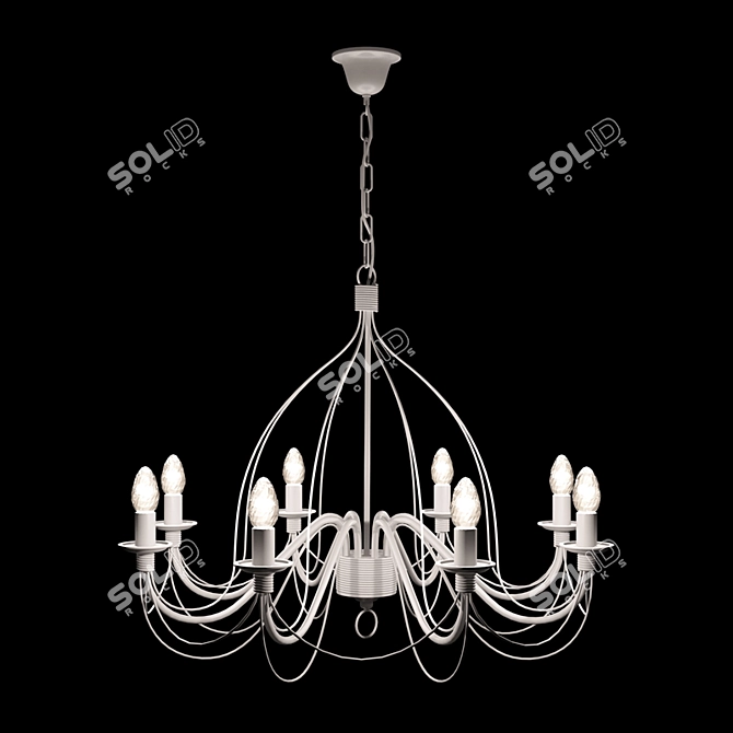 Elegant Bianco Antico Chandelier 3D model image 1