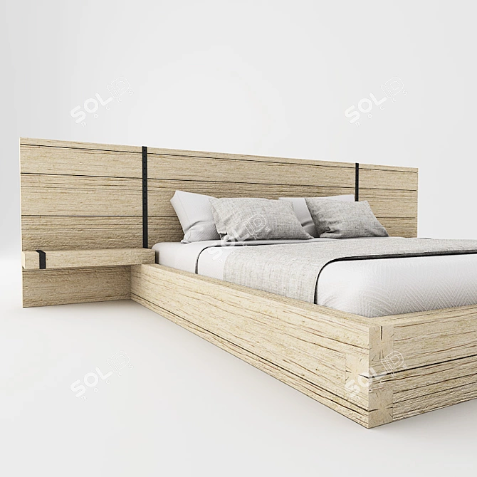 Timeless Elegance Vintage Bed 3D model image 2