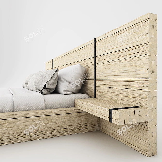 Timeless Elegance Vintage Bed 3D model image 3