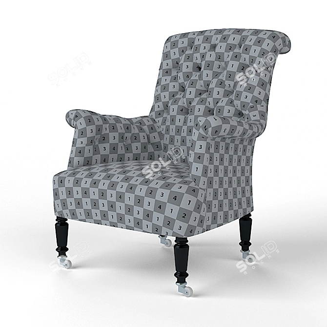 Luxury Velor Chair 3D model image 3