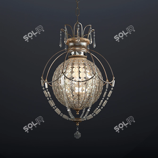 Elegant Bellini Crystal Pendant 3D model image 2