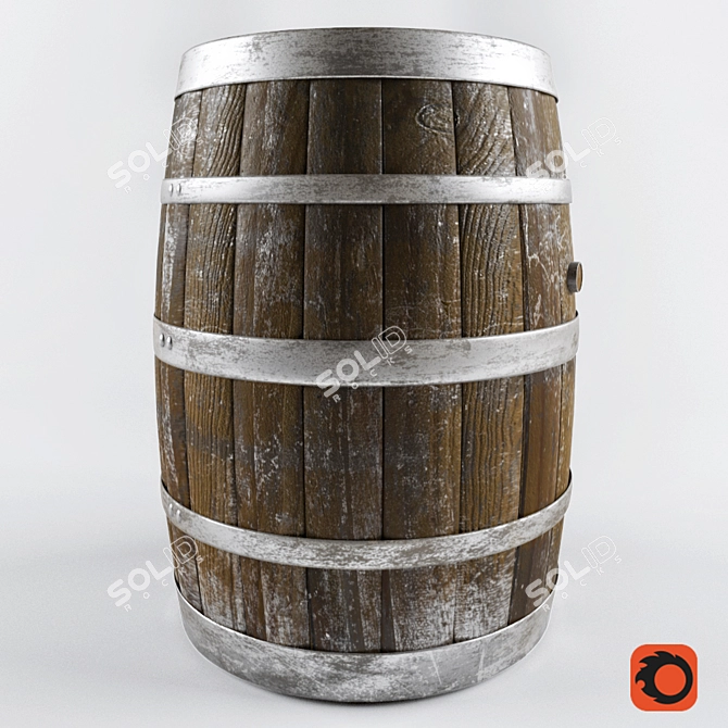 Vintage Barrel: Authentic Rustic Charm 3D model image 1