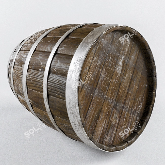 Vintage Barrel: Authentic Rustic Charm 3D model image 2