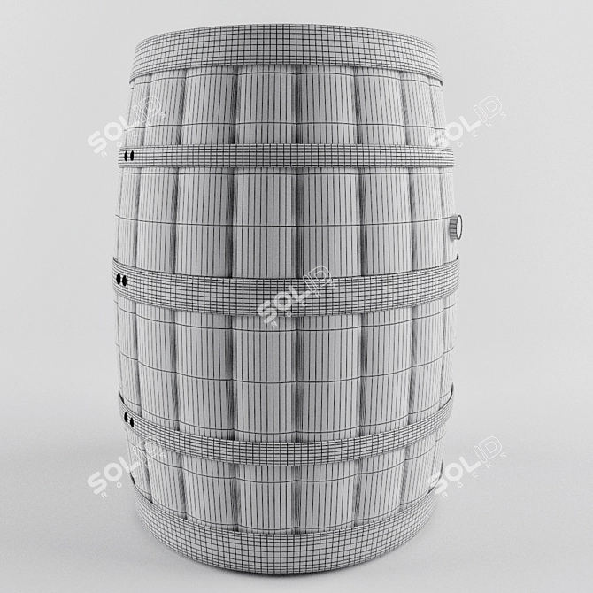 Vintage Barrel: Authentic Rustic Charm 3D model image 3