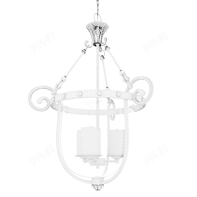 Classic Black Fort Pendant Lamp 3D model image 3