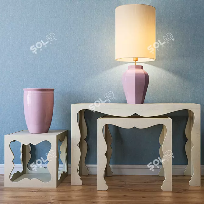 Elegant Bernhardt Savoy Tables Set 3D model image 1