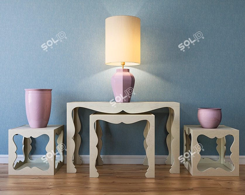 Elegant Bernhardt Savoy Tables Set 3D model image 2