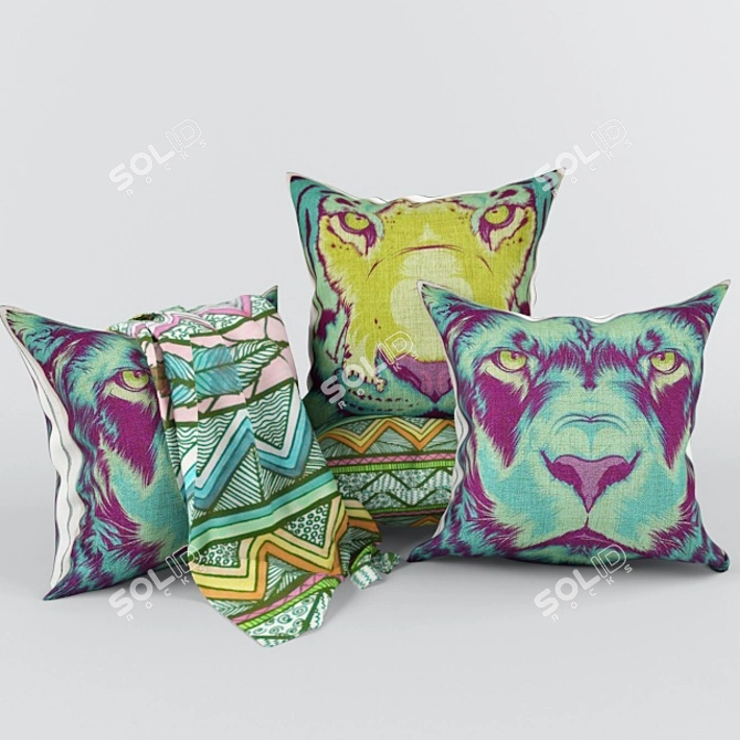 Cozy Comfort Pillows 3D model image 1