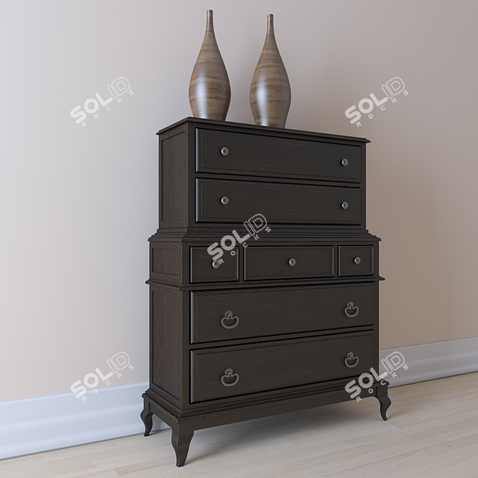 Corsica Dark Chest on Chest: Timeless Mediterranean Charm 3D model image 2