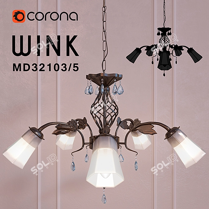 Wink 5-Light Statement Chandelier 3D model image 1