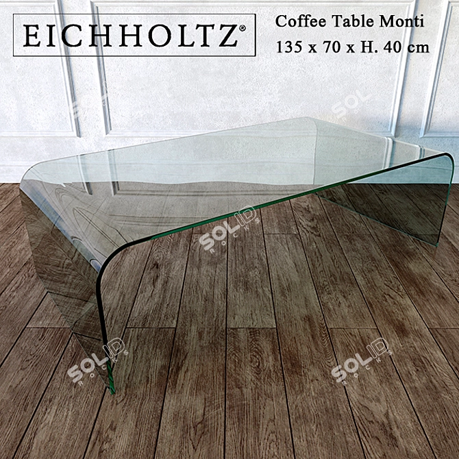 Elegant Glass Coffee Table 3D model image 1