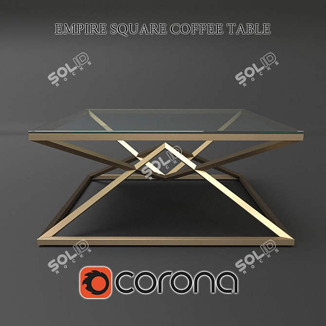 Geometric Glass Coffee Table 3D model image 1