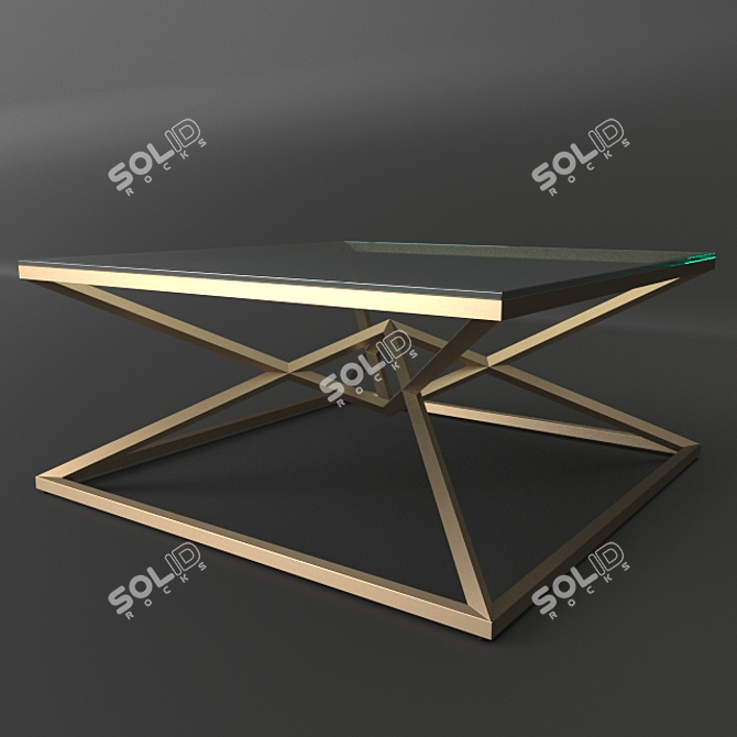 Geometric Glass Coffee Table 3D model image 2