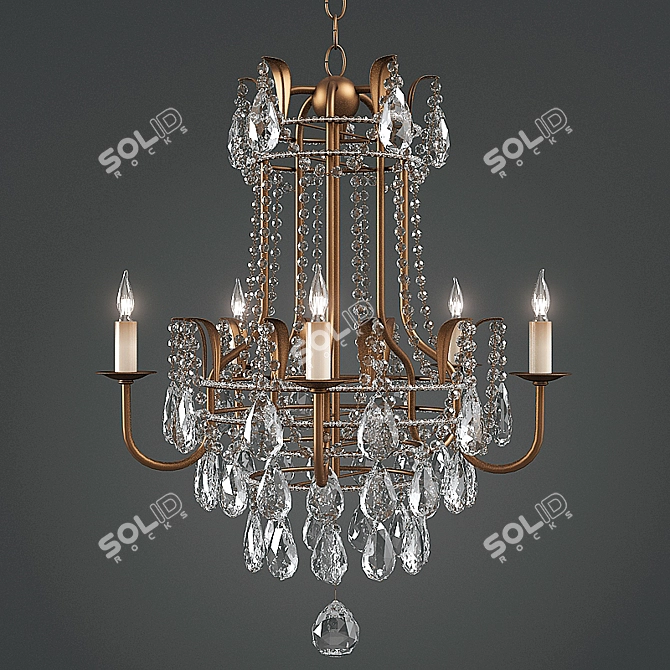 Currey Laureate Crystal Chandelier 3D model image 1