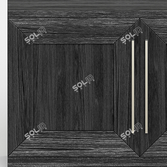 Rustic Oak Console Table 3D model image 2