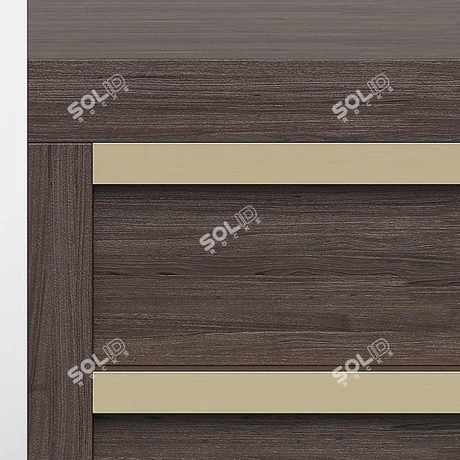 Rustic Oak Bezier Nightstand 3D model image 3