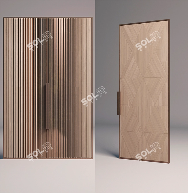 Dreamdesign Copper Wood Doors 3D model image 1