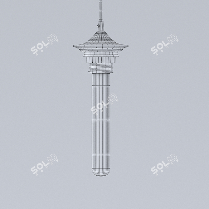 Cosmo Oculo Hanging Lamp - Glass & Steel - Height 180cm - Diameter 25cm 3D model image 3