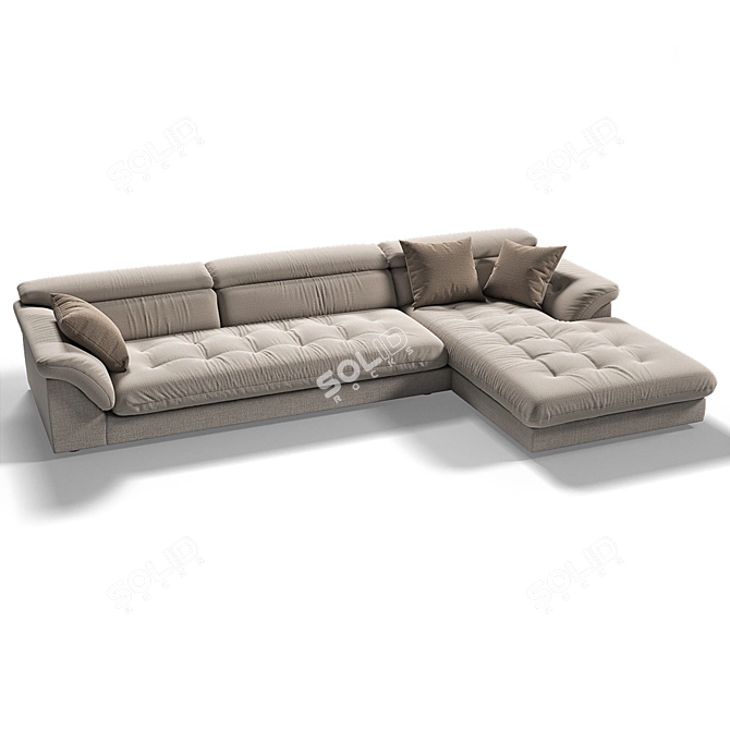 Beldin Contemporary Large Sofa 3D model image 2