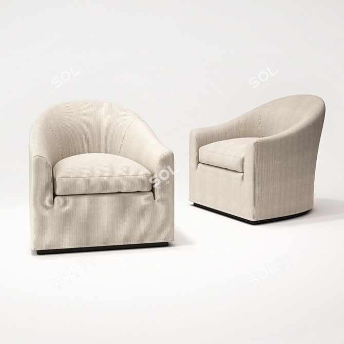 Meridiani Lennon Fit: Stylish & Removable Armchair 3D model image 2