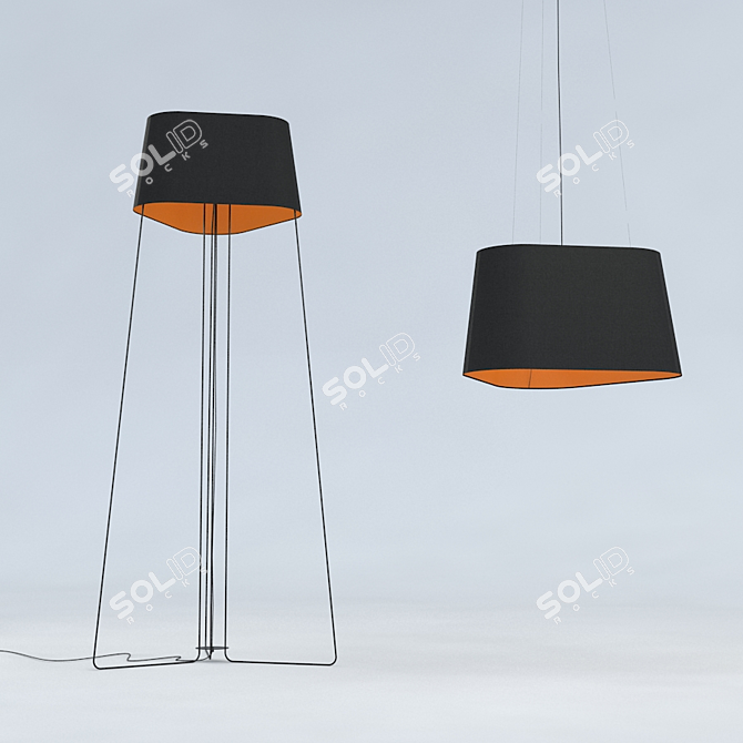 Trinitas: Exquisite Floor & Ceiling Lamp 3D model image 1