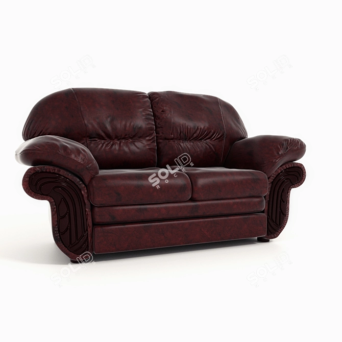 Luxury Cardinal Leather Sofa 3D model image 1