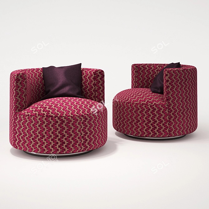 Saba Chance: Stylish Swivel Tub Chair 3D model image 2