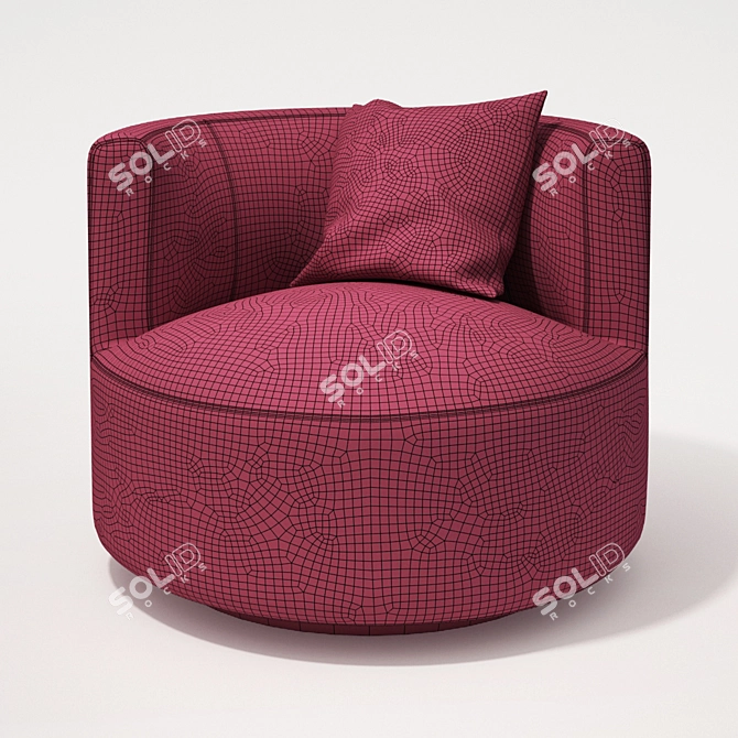 Saba Chance: Stylish Swivel Tub Chair 3D model image 3