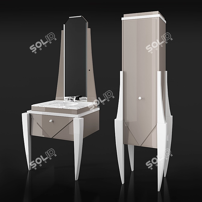 Elegant DIVA D TRUFFE Bathroom Set 3D model image 1