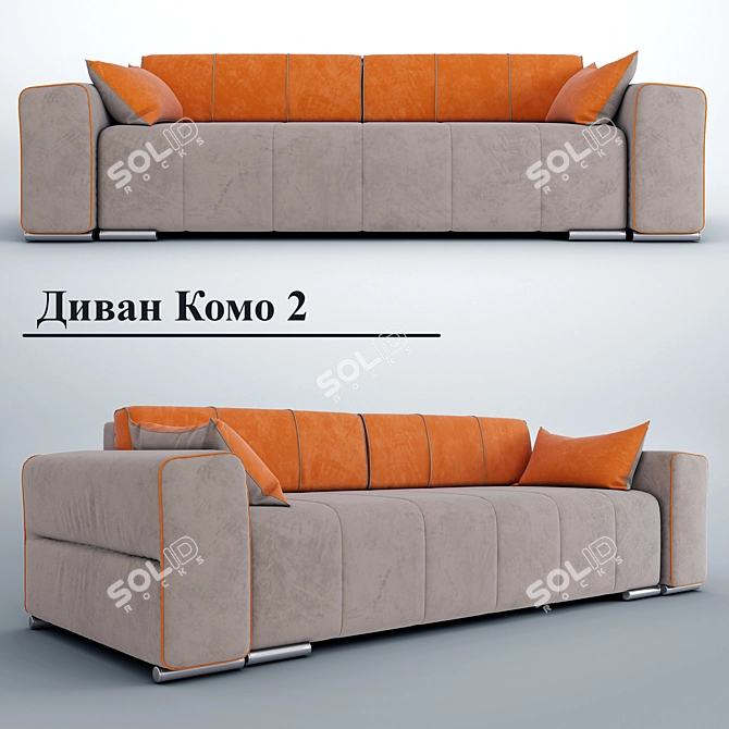 Flat Como 2 - Sleek and Stylish Sofa 3D model image 1
