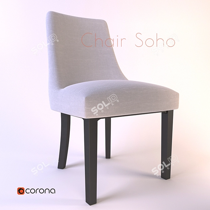 Soho Fabric Chair 3D model image 1