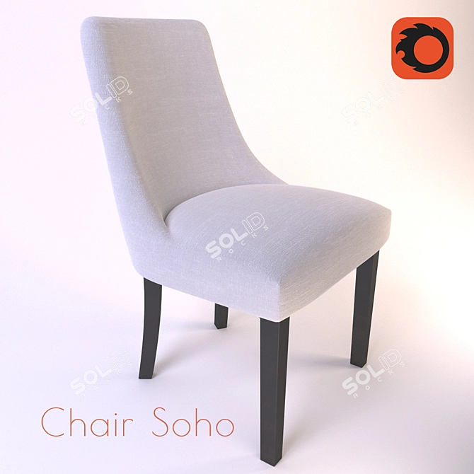 Soho Fabric Chair 3D model image 2