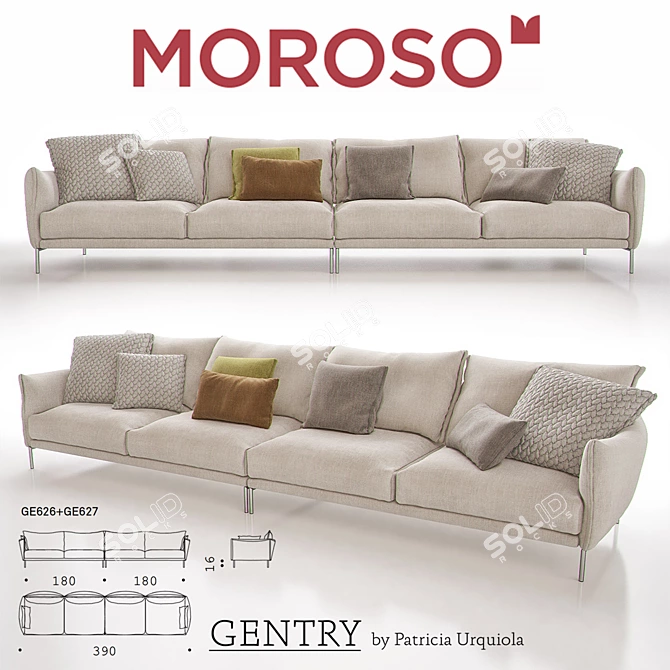 Elegant Moroso Gentry Sofa Set 3D model image 1