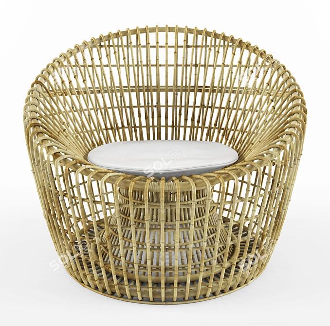 Nest Rattan Lounge Chair 3D model image 2