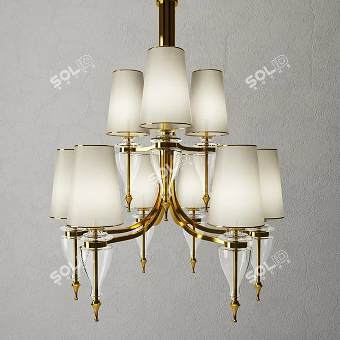 Majestic T410 Chandelier - Elegant Italian Design 3D model image 1