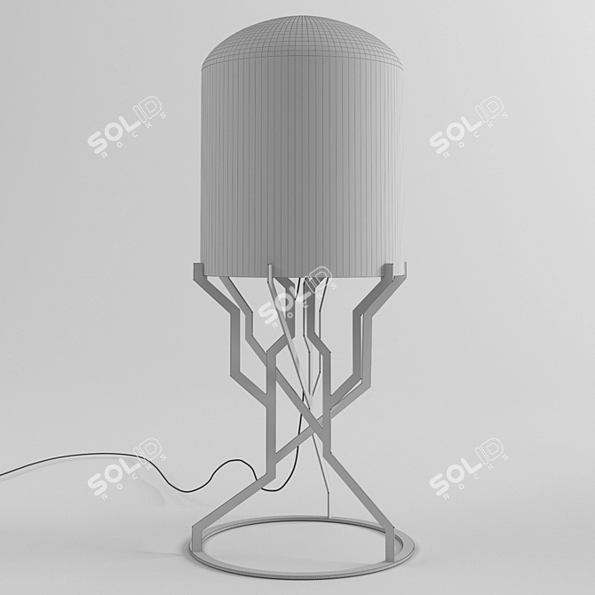Sleek Black Glass Loach Lamp 3D model image 2
