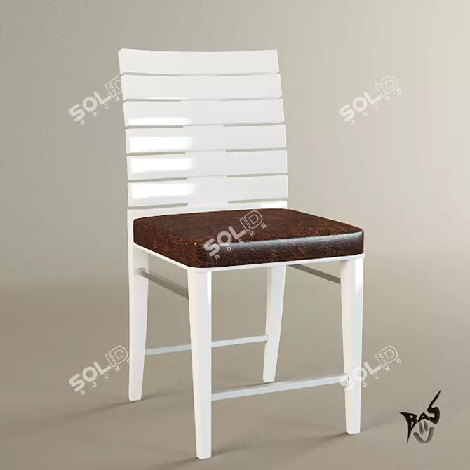 Sleek Outdoor White Chair 3D model image 1